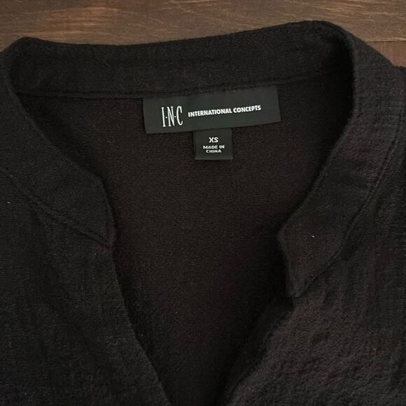 INC International Concepts Long Sleeve Cotton Button Down Top Size XS - Picture 9 of 11